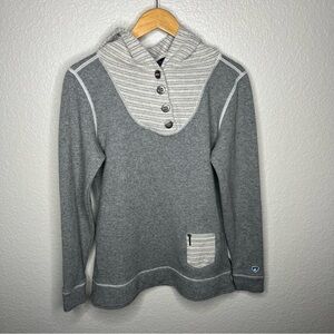 KÜHL Women’s Chianti Fleece Hoodie Pullover Wool Blend Hooded Sweater M Grey‎